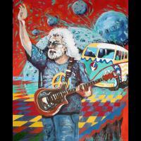 Jerry Garcia - 48 X 60 - Acrylic Paintings - By Chuck Jensen, Acrylic On Canvas Painting Artist
