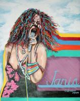 Janis Joplin - 48 X 60 - Acrylic Paintings - By Chuck Jensen, Acrylic On Canvas Painting Artist