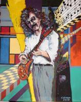 Carlos Santana - 48 X 60 - Acrylic Paintings - By Chuck Jensen, Acrylic On Canvas Painting Artist
