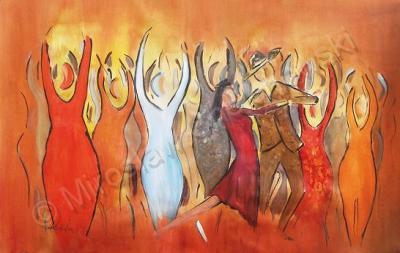 Abstract Figure - Dancers - Acrylic