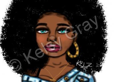 Digital Art - Afro Girl - Gimp