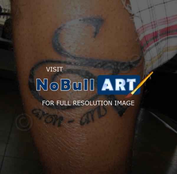 Tattoos - Leg Symbol - Inking