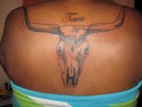 Tattoos - Long Horn Back Tatt - Inking