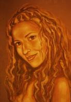 Lydia Ciconte - Oil Pastel Drawings - By Michael T, Expressionism Drawing Artist