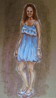 Aliki - Oil Pastel Drawings - By Michael T, Expressionism Drawing Artist