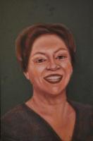 Priscilla  M  Norris - Oil Pastel Drawings - By Michael T, Expressionism Drawing Artist