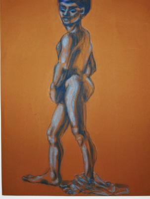 My Life - Male  Nude  Study - Oil Pastel