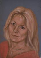 Marjie Z - Oil Pastel Drawings - By Michael T, Expressionism Drawing Artist