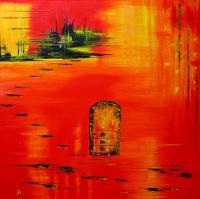 The Secret Door - Oil On Canvas Paintings - By David Hatton, Abstract Painting Artist