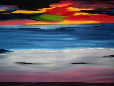 Abstract - Sunset - Oil On Canvas