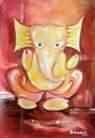 Oil Painting - Lord Ganesha - Oil On Paper