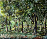Landscapes - Landscape-Grove-Near-Water-Channels - Oil On Canvas