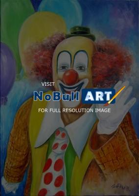 Paintings - Clown - Oil On Canvas