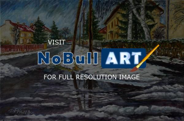 Landscapes - Melting Snow - Oil On Canvas