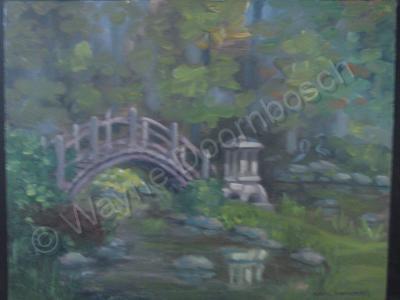 Landscape - Teagarden At Fabyan Park - Oil On Canvas