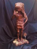 Girl With A Butterfly - Bronze Sculptures - By Wayne Doornbosch, Impressionistic Sculpture Artist