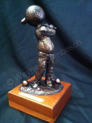 Sculpture - Tee Tyme - Claypaintwood And Golf Ball