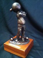 Sculpture - Tee Tyme - Claypaintwood And Golf Ball