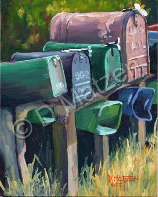 Miscellaneous - Country Mailboxes - Oil On Board