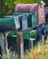 Country Mailboxes - Oil On Board Paintings - By D Matzen, Representational Painting Artist