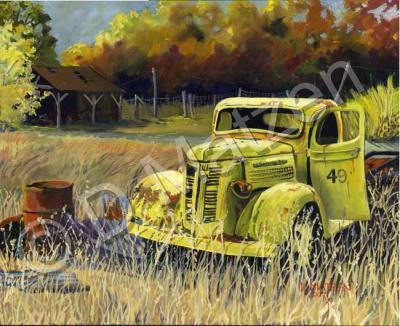 Old Vehicles - 49 Winthrop Truck - Oil On Board