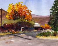 Road Near Wintrop - Watercolor Paintings - By D Matzen, Representational Painting Artist