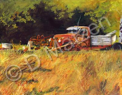 Old Vehicles - The Watercarrier - Oil On Board