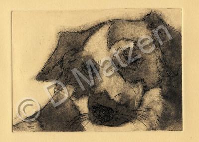 Printmaking - Dog 3-Cardboard Engraving - Cardboard Engraving