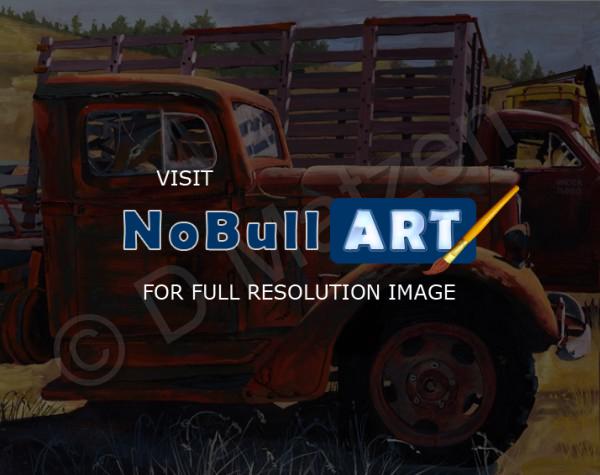 Old Vehicles - Bad Paint Job - Oil On Board