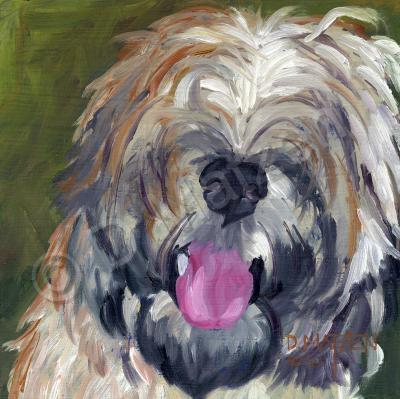 Dog Series - Dog 14 - Oil On Board