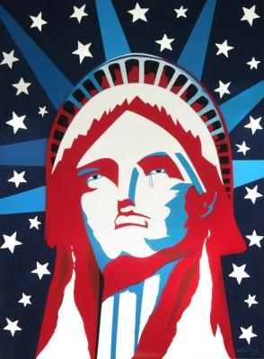 Yes - Weeping Liberty Print - Acyrlic On Canvas