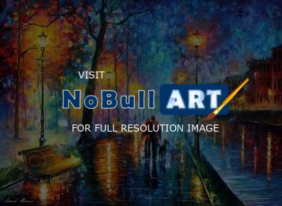 Landscapes - Melody Of The Night  Palette Knife Oil Painting On Canvas B - Oil