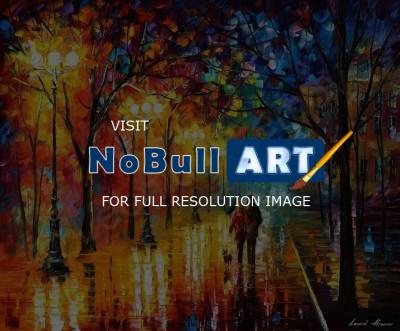 Landscapes - Night Happiness  Palette Knife Oil Painting On Canvas By Le - Oil