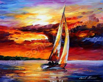 Classic Seascape - Long Sail  Oil Painting On Canvas - Oil