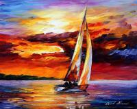 Classic Seascape - Long Sail  Oil Painting On Canvas - Oil