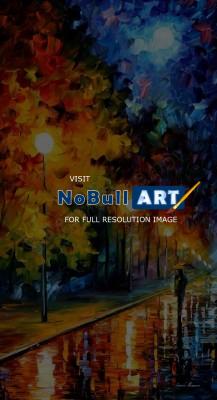 Landscapes - Blue Moon Light  Palette Knife Oil Painting On Canvas By Le - Oil