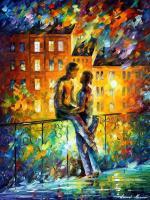 Silhouettes Of People  Oil Painting On Canvas - Oil Paintings - By Leonid Afremov, Fine Art Painting Artist