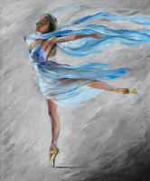 People And Figure - Ballerina  Oil Painting On Canvas - Oil