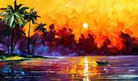 Punta Allen Tulum Mexico 60X40 150Cm X 100Cm  Oil Pai - Oil Paintings - By Leonid Afremov, Fine Art Painting Artist