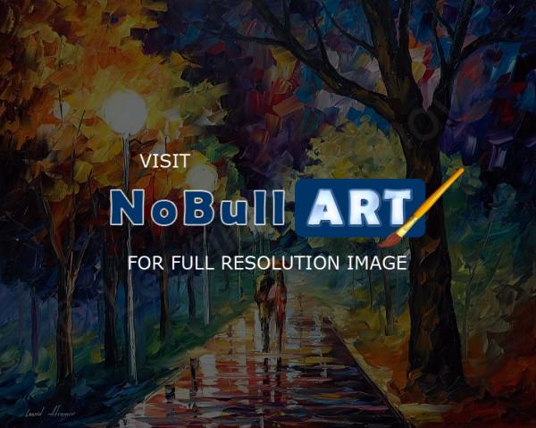 Landscapes - Night Alley  Oil Painting On Canvas - Oil