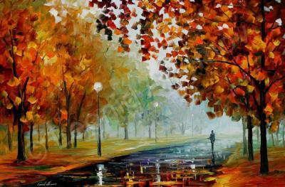 Landscapes - Foggy Autumn  Oil Painting On Canvas - Oil