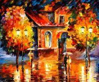 Rain Impression  Oil Painting On Canvas - Oil Paintings - By Leonid Afremov, Fine Art Painting Artist