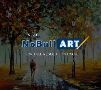 Landscapes - Fall Love  Palette Knife Oil Painting On Canvas By Leonid A - Oil