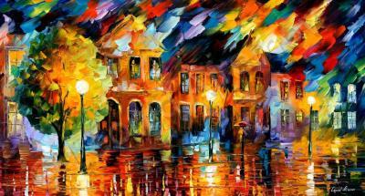 Classic Cityscapes - Old Street Lights  Oil Painting On Canvas - Oil