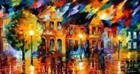Old Street Lights  Oil Painting On Canvas - Oil Paintings - By Leonid Afremov, Fine Art Painting Artist