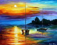 Classic Seascape - Florida Best Sunset  Oil Painting On Canvas - Oil