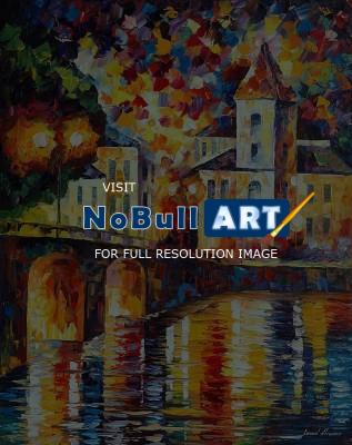 Classic Cityscapes - Spanish Town  Oil Painting On Canvas - Oil