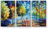 Cold Feeling - Set Of 3 - Oil Paintings - By Leonid Afremov, Fine Art Painting Artist
