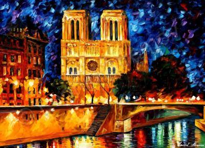 Classic Cityscapes - Notre Dame De Paris 36X48 90Cm X 120Cm  Oil Painting On - Oil