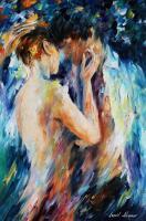 People And Figure - Kiss Of Passion  Palette Knife Oil Painting On Canvas By Le - Oil